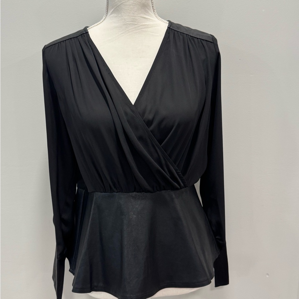 Gracia Black Wrap Blouse